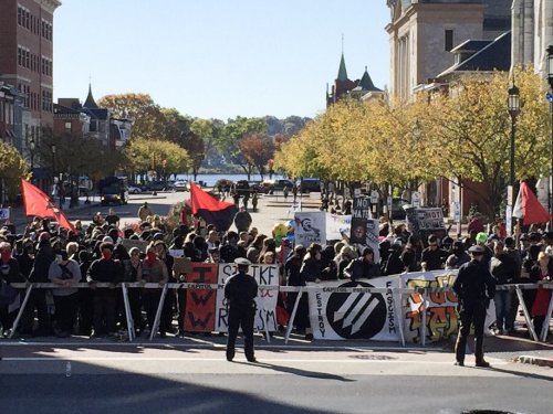 antifainternational:  HARRISBURG REPORTBACK (via Central PA Antifa):  When the NSM chose to hold their biannual “Anti-Diversity” rally, they claimed their choice of Harrisburg, Pennsylvania was just the “luck of the draw.”  An ironic statement,