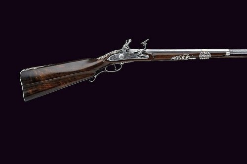 A silver mounted snaphauncer fowling musket originating from Italy, crafted by Acqua Fresca, early 1