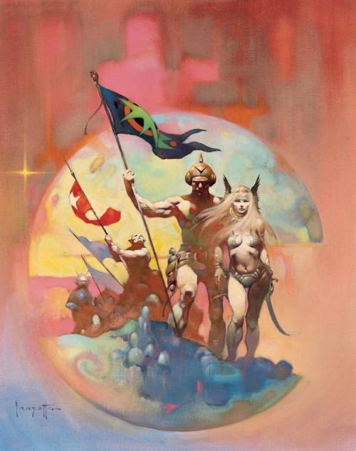 Frank Frazetta, New World.Cover Illustration For The 1972 Annual Worlds Best SF, Edited By Donald A.