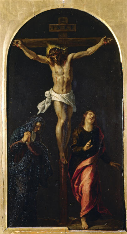 Crucifixion with the Virgin and Saint John, by Jacopo Palma il Giovane, Accademia Carrara, Bergamo.