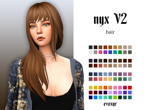 evoxyr: nyx V1 &amp; V2 hairs ☽  mm recreation of newsea’s innocent hair!☽  V2 is just a straight u