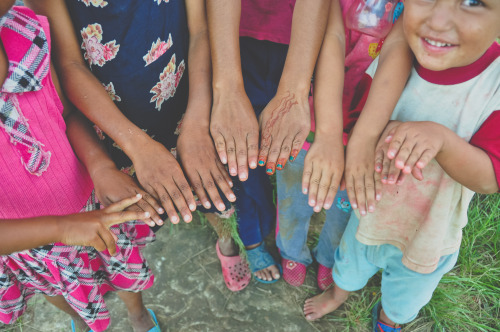 Kids we met at One Tree Hill in Bhaisepathi, Kathmandu, Nepal. Their hands tell stories. And I love 