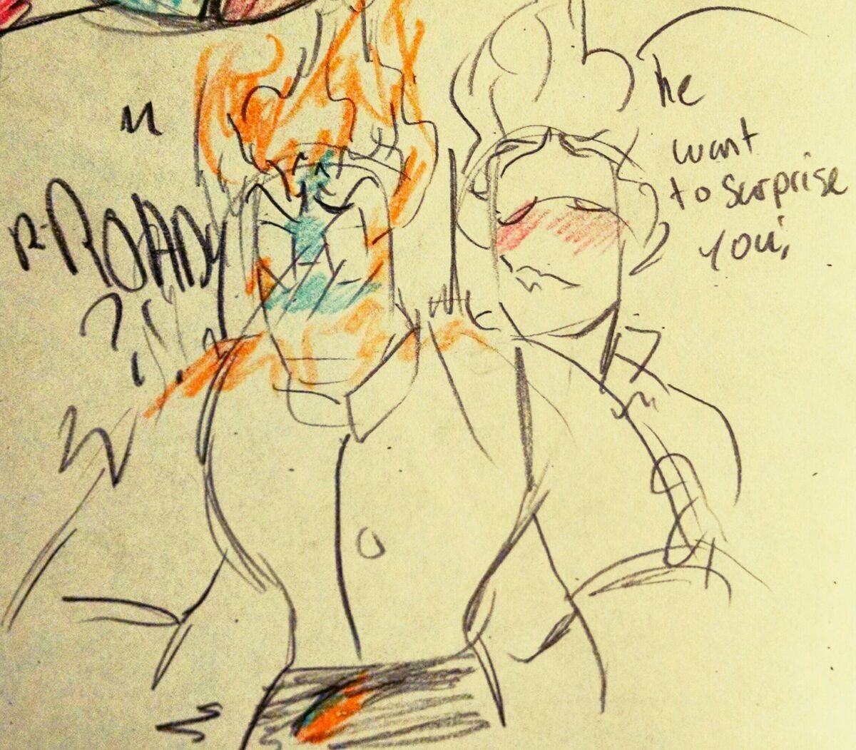 notsafeforroskii:@rabbithumps Based on an rp we had Yes I can ship my oc with grillby,