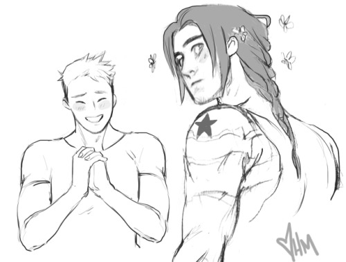 Winter Soldier x long hair♡