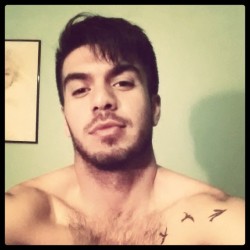 carloshuezo:Today was a crazy hair day fo’ sho’… #crazyhair #me #selfie #tattoos #scruffy #hairychest #latino #instapicture #instaboy