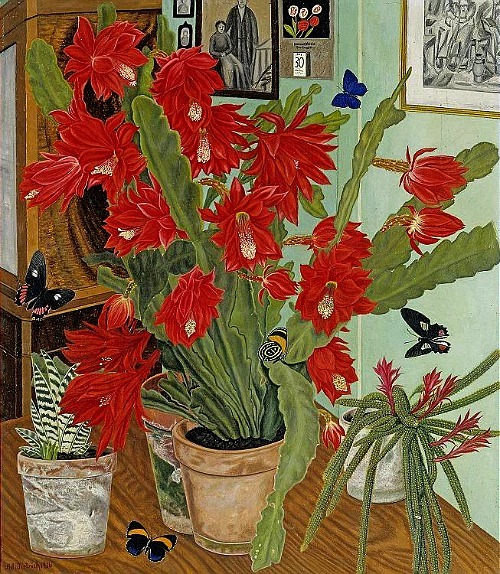 Cactus in Interior    -   Adolf Dietrich  1936Swiss  1877-1957oil on plywoo