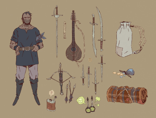 I detailed the current inventory of my Stereotypical Stubbly Male Protagonist of a DnD character.