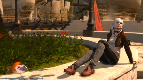 Randomly logged into FF and had 4 free game time days? .-. I bought Euriett a cool jacket, gave her 