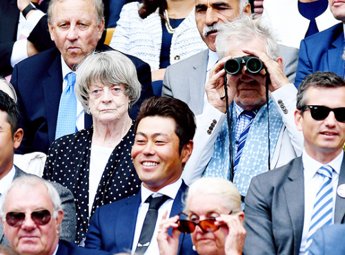 dontbesodroopy:Maggie Smith and Ian McKellen attend Wimbledon. Also known as McGonagall and Gandalf watch some tennis (12th July, 2017)