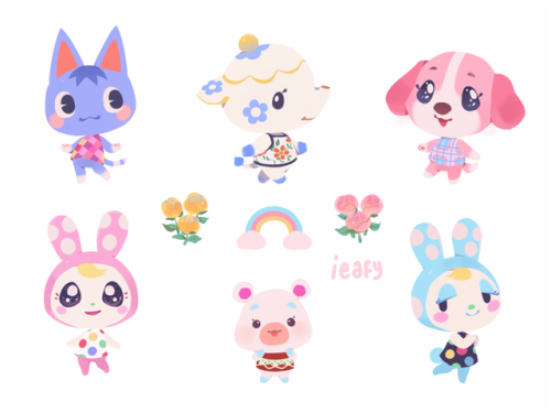 ieafy:   ac villager set 5!♥ stickers here  