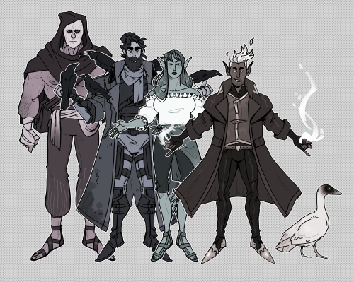 Drew refs for my party in an upcoming D&D mini-campaign!Got the whole line-up and everything!Jot