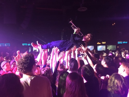 I saw San Fermin last night at Brooklyn Bowl, which was an active bowling alley and people were real