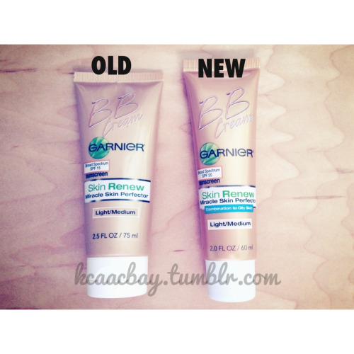 OLD version of Garnier bb cream VS the NEW version for oily skin Garnier bb cream Both shades are in