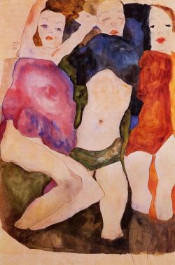 egonschiele-art:  Three Girls, 1911 Egon