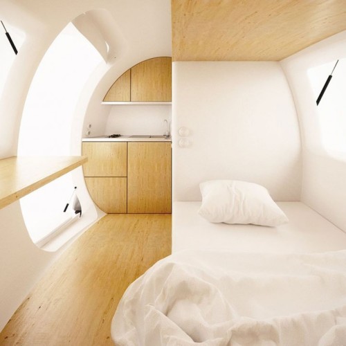 innocenttmaan:  Slovakian design firm Nice Architects created this Ecocapsule,  the first truly independent micro-home. The Ecocapsule is a 14 x 7 x 7-foot new, teeny tiny smart home powered entirely by the sun and the wind, with a 9700 Watt-hour battery.