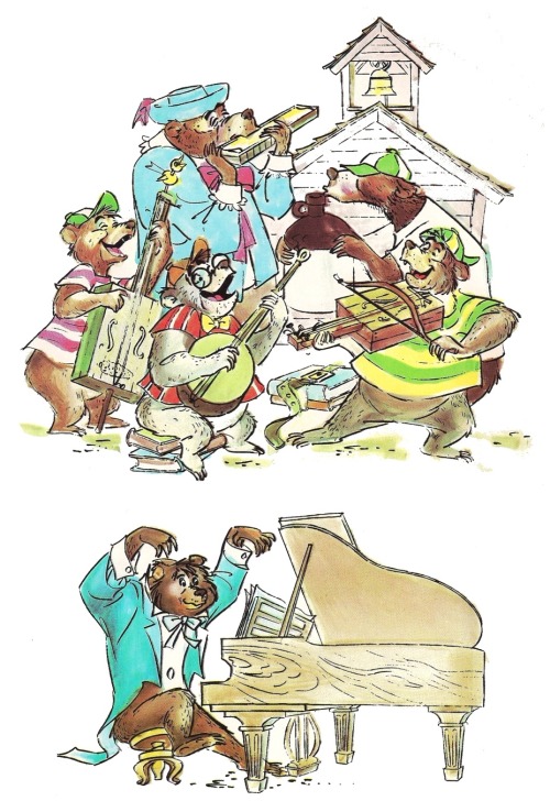 Illustrations of the Country Bear Jamboree’s star performers from the original LP album book.