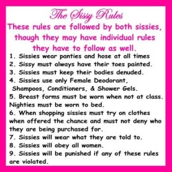 feminization:  The Sissy Rules… 