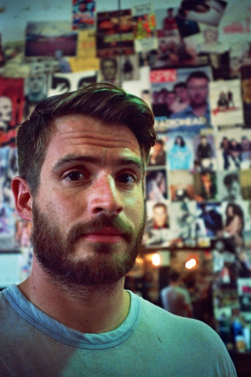 tgrade5:  apex35mm:  Right after my new haircut at the Rudys in Silverlake I took Film Selfie in front of the Radiohead poster (intentional)  // 35mm //   What a handsome, hot, man !!