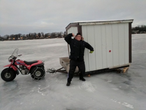 Follower’s Rides: Going Icefishing!  (onthelakeagain)A wonderful pic of an ATC200E Big Red, submitte