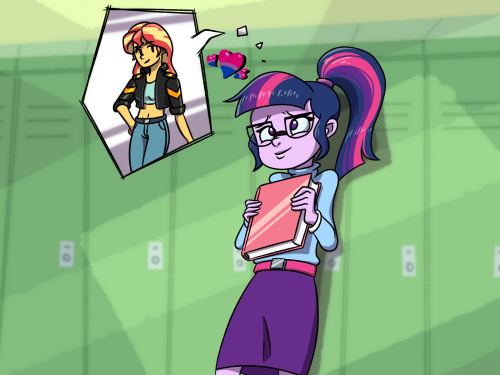 rawrienstein:Sometimes, Twilight has to take a moment to be really bi about her girlfriend.