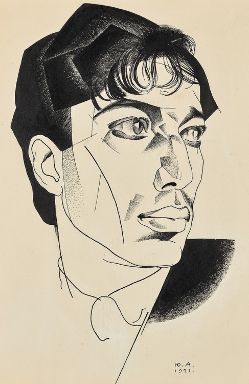 thunderstruck9:Yuri Annenkov (Russian, 1889-1974), Portrait of Boris Pasternak, 1921. Ink over penci