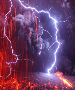 Fireworks and sparklers (eruption of Mount