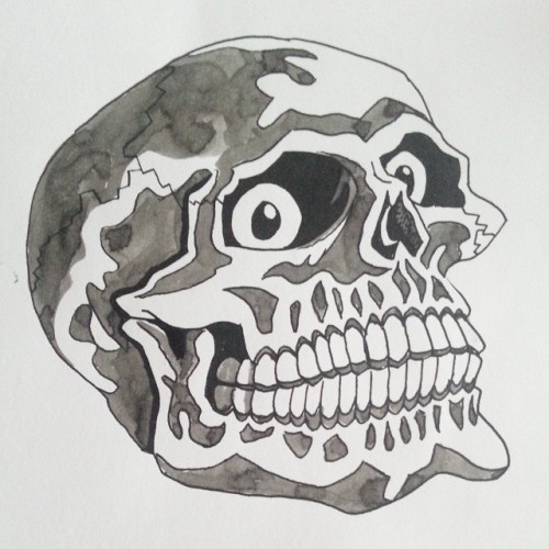 Latest skull with grey added. #mattbernson #skull #skulls #artistsontumblr #tattoodesign