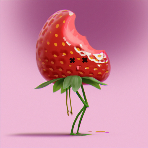  Wounded strawberryOne-hour speedpainting at work. 