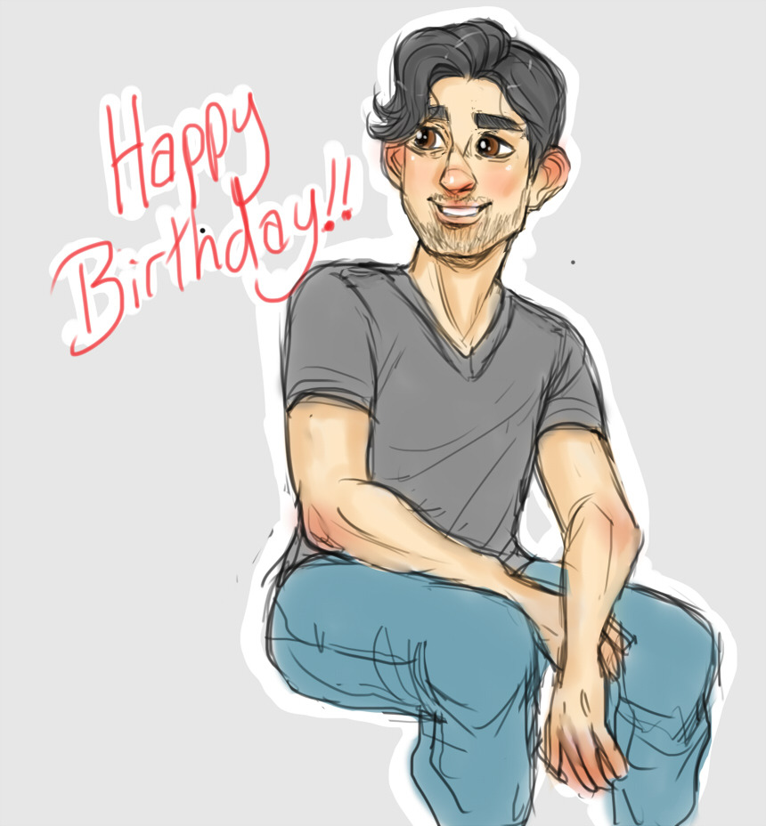 cerutwidraws:  Today is Mark’s birthday so I drew him! Looking a little wary of