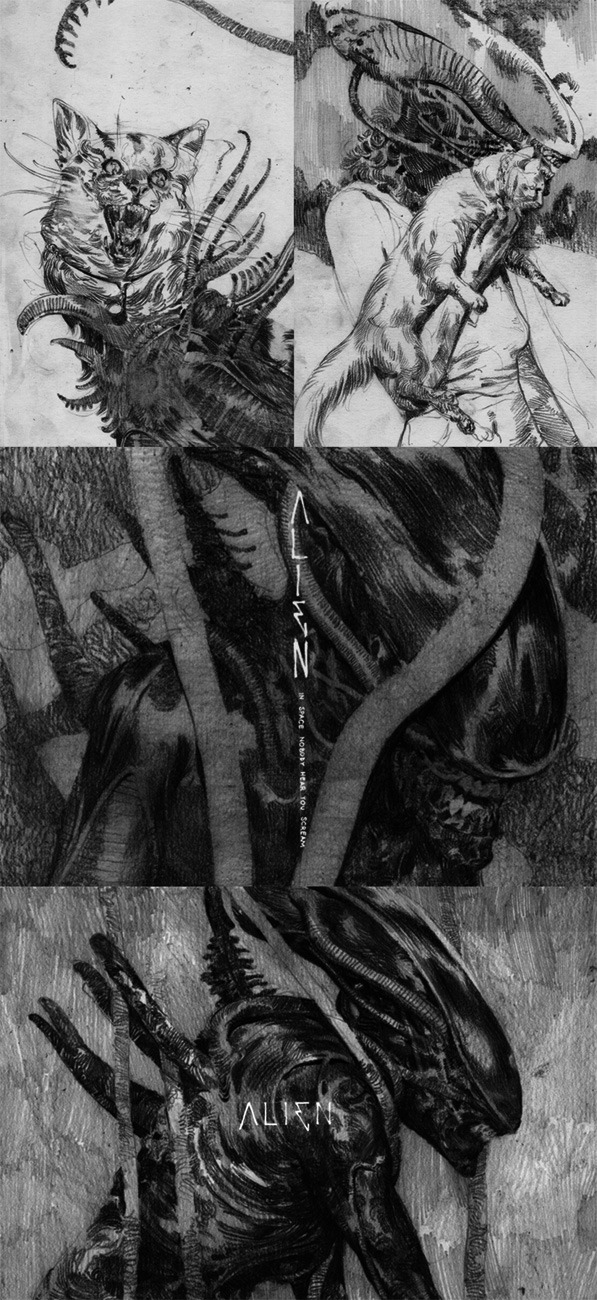 supersonicart:   João Ruas’s “Alien&ldquo; Screenprint. João Ruas recently