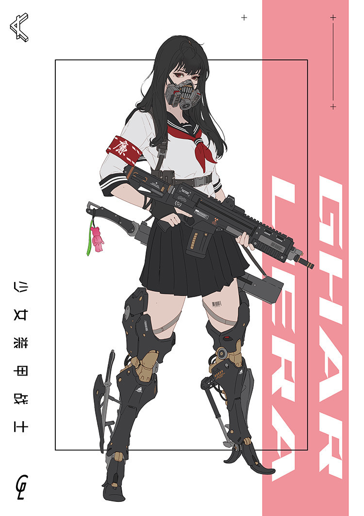 astromech-punk:  Cyberpunk Schoolgirls by Gharliera