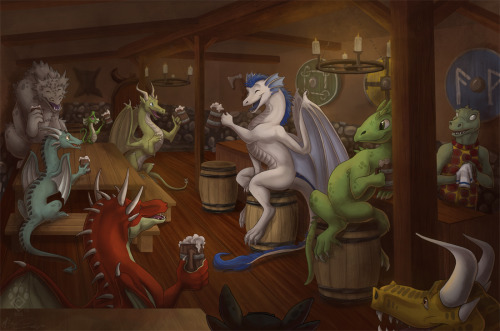 Drain Your Flagon!Large digital commission for Roothhttps://www.weasyl.com/submission/1422872/drain-