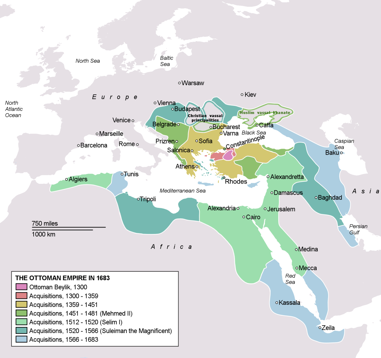 Online Maps Blog - The Ottoman Empire, 1300-1689. Expansion to