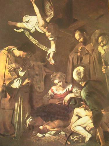 Nativity with St. Francis and St. Lawrence, 1609, CaravaggioMedium: oil,canvas