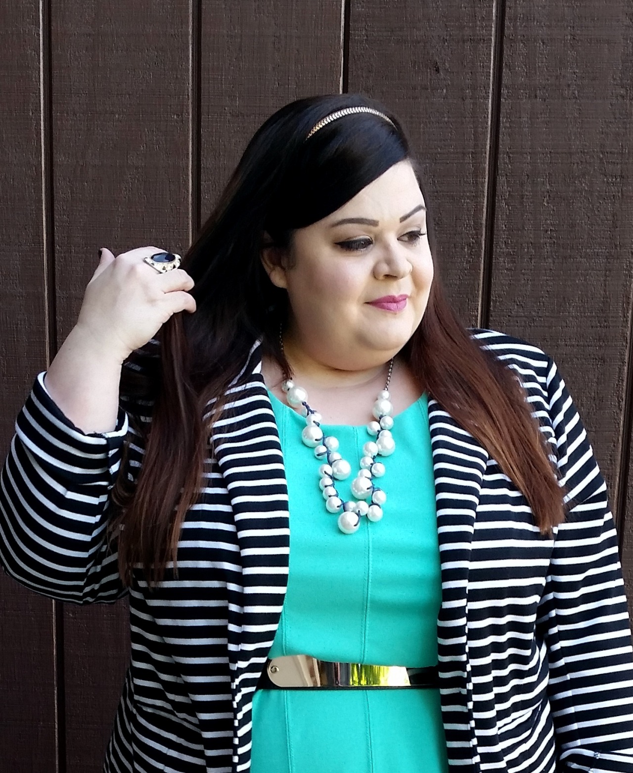 thestylesupreme:  OOTD: Dress: c/o Jessica London Jacket: c/o Jessica London Belt: