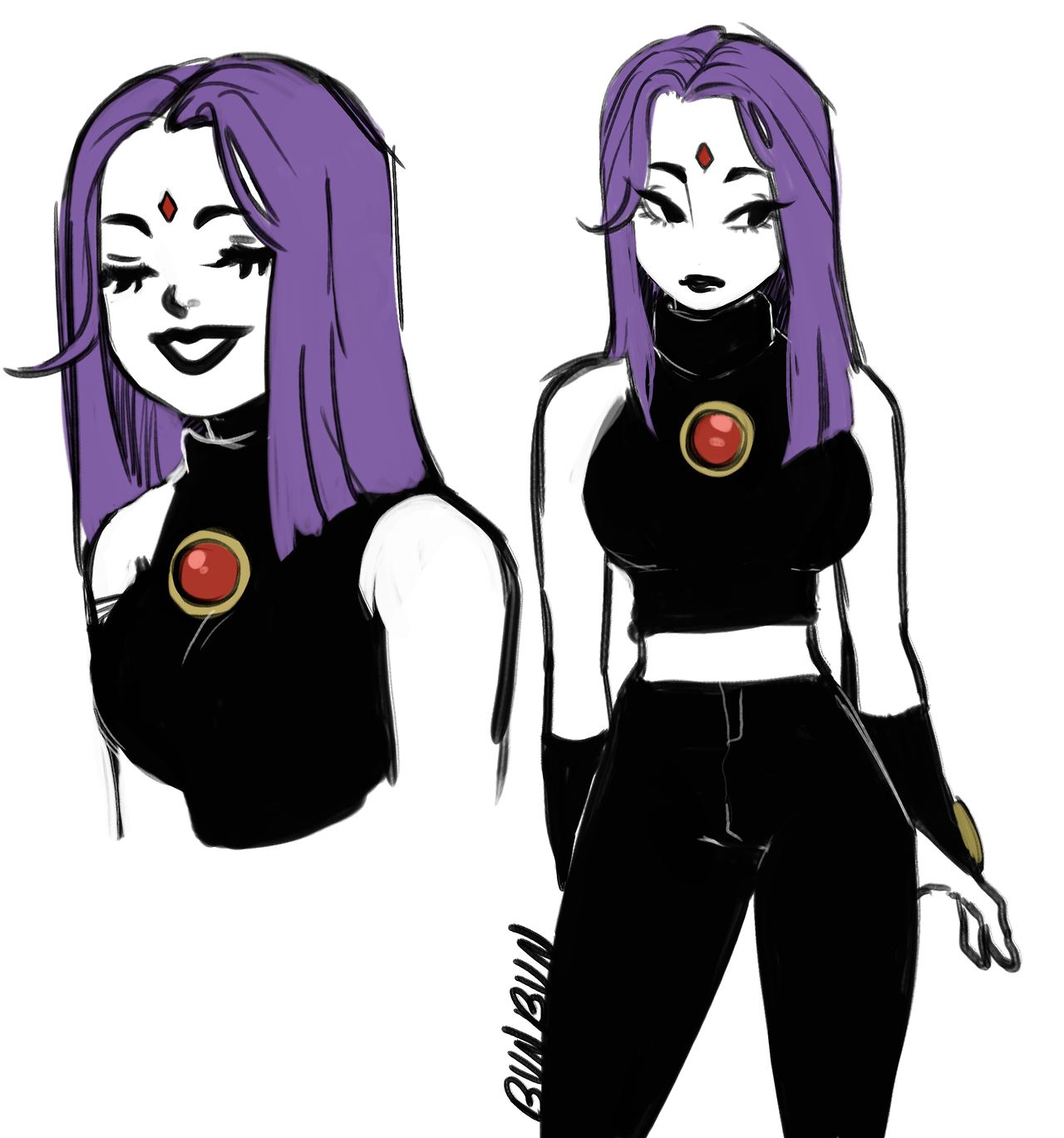 bokubunbun:Random sketches of Raven. Shes still my fave character ever from Teen