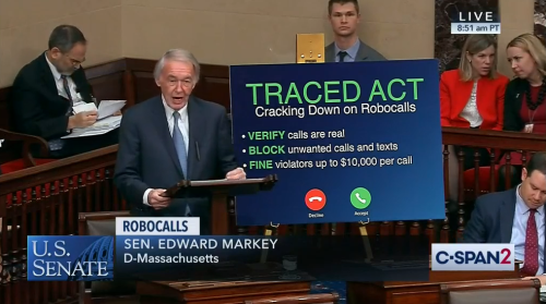 Who: Sen. Edward Markey (D-Massachusetts)Twitter: @SenMarkeyWhen: December 2019What: RobocallsWatch 