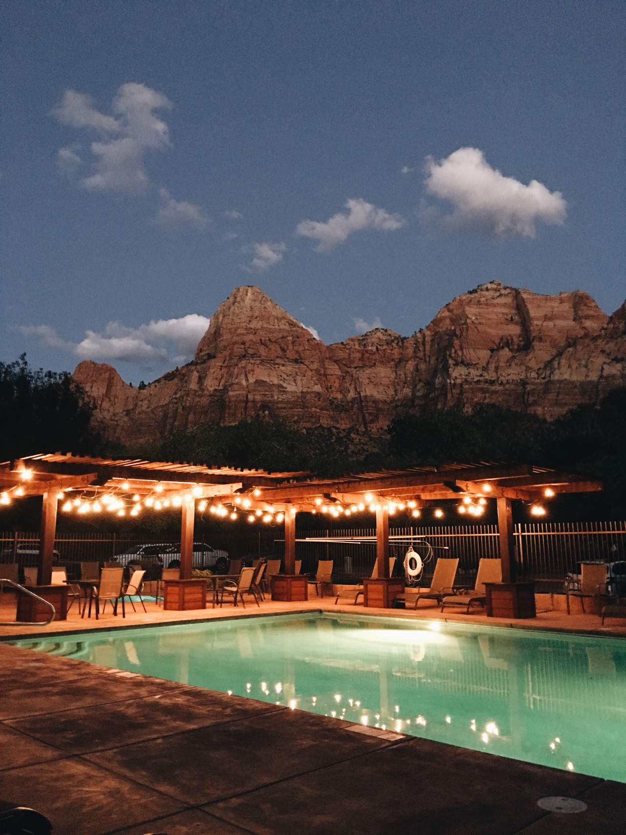 Cable Mountain Lodge's pool with a view of Zion