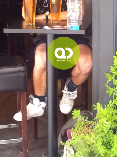 guys-with-bulges:Gratuitous Post Of The Day - Just Havin’ A Beer! See video of guy dick slippin’ h