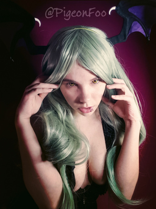 Morrigan Aensland cosplay test!Self shot and edited with my Samsung Galaxy S6 Wings by SilverFactionFull Morri cosplay will be debuted during Anime Weekend Atlanta 2016