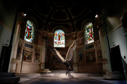 socialpsychopathblr:&lsquo;Lucifer (Morning star)&rsquo; by Paul Fryer. Installation in the Holy Church in Marylebone, 2008.