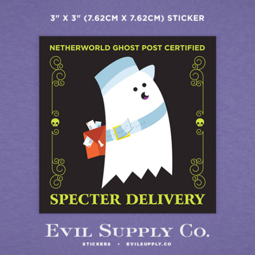 Spectral Delivery sticker ($1.25)Sending mail through the postal system is fairly straight forward: 