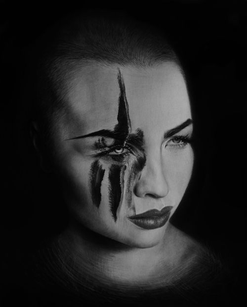 cross-connect:  Canadian visual artist and tattooer Kit King does a great line in finely detailed and beautifully rendered black and white drawings. The imagery she creates is rooted in darkness, with symbols of death like skulls reappearing frequently,
