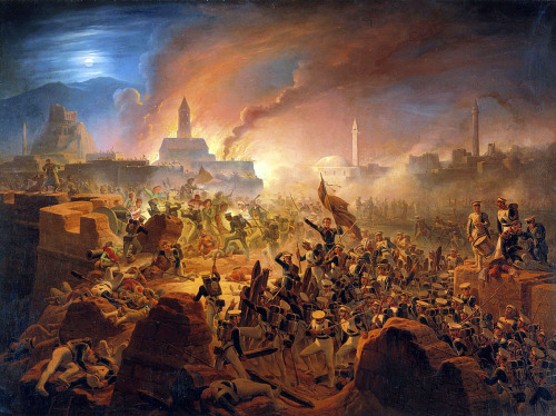 gunsandposes:Siege of Akhaltsikhe, 1839, by Polish painter January Suchodolski, depicting a battle a