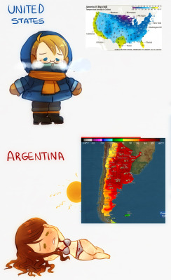 the-hatred-machine:  flopylopez:  people in unITED STATES ARE TOO COLD?? give us some cold. please. give it to us so we’ll all be happy. Fucking take all this sumer of ours, we have enough of it.  Argentina is the new Australia right now 