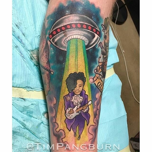 tattoosnob:  Prince tattoo by @timpangburn at@amp_tattoo in Philadelphia, PA #timpangburn