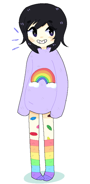 seiseragaki:  demigirl sei who likes wearing big sweaters, no pants, and cute socks.