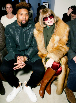beckhvms:  Odell Beckham and Anna Wintour attend Public School runway show during MADE Fashion Week Fall 2015 in New York City. 