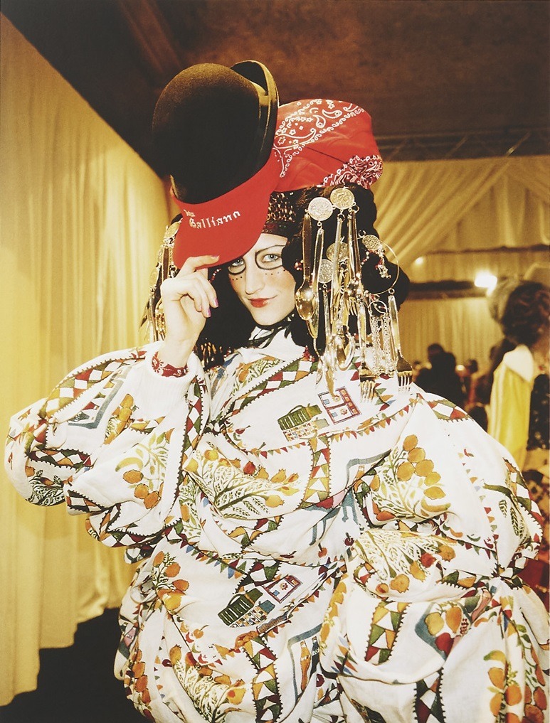 Black-is-no-colour — Model Jade Parfitt backstage at the John Galliano...