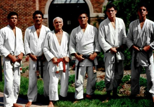  Royce Gracie, Rorion Gracie, Helio Gracie, Rickson Gracie, Rigan Machado, and Pedro Valente. 